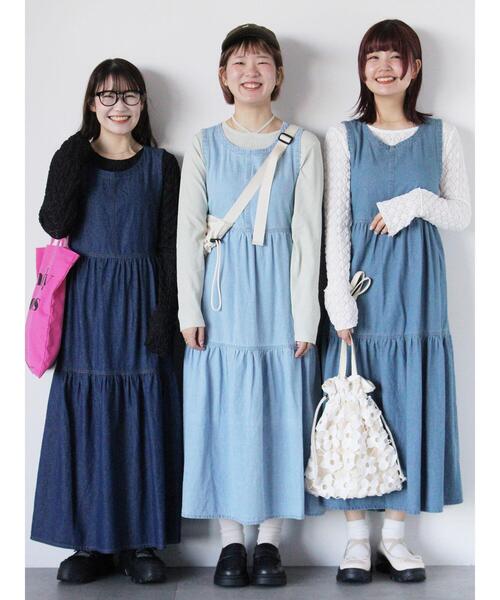 ehka sopo(エヘカソポ)の「デニムバックリボンワンピース(ワンピース・レディース・ブルー/サックスブルー/ネイビー・F)」の10枚目の写真