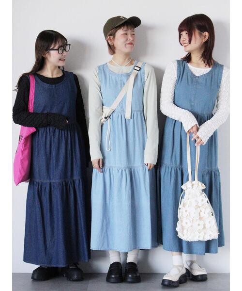 ehka sopo(エヘカソポ)の「デニムバックリボンワンピース(ワンピース・レディース・ブルー/サックスブルー/ネイビー・F)」の11枚目の写真