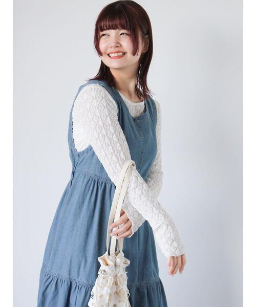 ehka sopo(エヘカソポ)の「デニムバックリボンワンピース(ワンピース・レディース・ブルー/サックスブルー/ネイビー・F)」の18枚目の写真