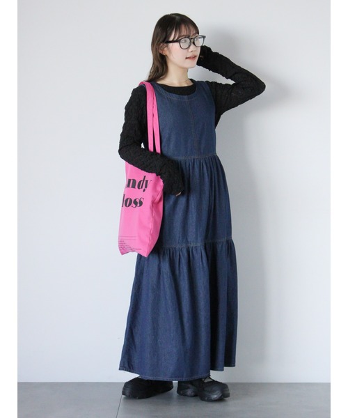 ehka sopo(エヘカソポ)の「デニムバックリボンワンピース(ワンピース・レディース・ブルー/サックスブルー/ネイビー・F)」の2枚目の写真