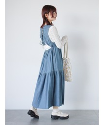 ehka sopo | デニムバックリボンワンピース(ワンピース)