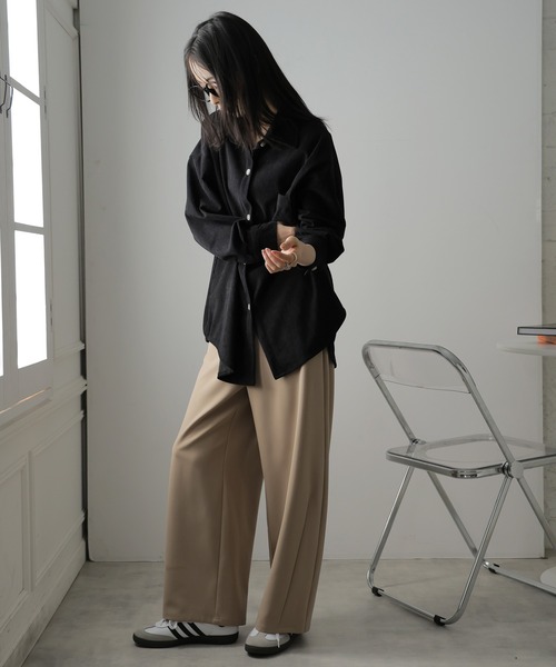 Doula Doula(ドゥーラドゥーラ)の「カーブワイドスラックス(スラックス・レディース・ベージュ/ブラック・マルチサイズ)」の7枚目の写真