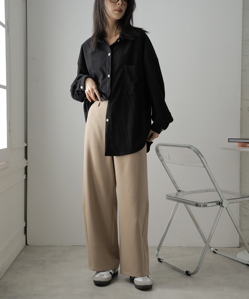 Doula Doula(ドゥーラドゥーラ)の「カーブワイドスラックス(スラックス・レディース・ベージュ/ブラック・マルチサイズ)」の6枚目の写真