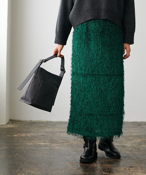 Jines（ジネス）の「PVCキャンバス ショルダー【BEAURE/ヴュレ】（ショルダーバッグ・レディース・チャコールグレー/ブルー・フリー）」の3枚目の写真