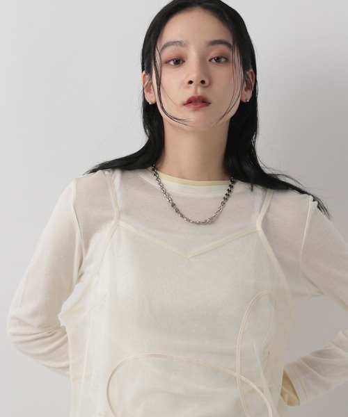 LOWRYS FARM(ローリーズファーム)の「エンブロイダリーシアーワンピース 308672(ワンピース・レディース・グレー/ブラック/アイボリー・FREE)」の12枚目の写真