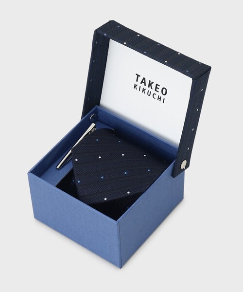 TAKEO KIKUCHI（タケオキクチ）の「【BOXセット】スタンダード柄ネクタイ＆タイバー（ネクタイ・メンズ・ネイビー系3/ネイビー系1/ネイビー・00）」の11枚目の写真