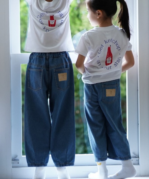 Catchup(ケチャップ)の「【Catchup】デニムパンツ(デニムパンツ・キッズ・ネイビー/サックスブルー・150cm/100㎝/110㎝/120㎝/130㎝/140㎝)」の1枚目の写真