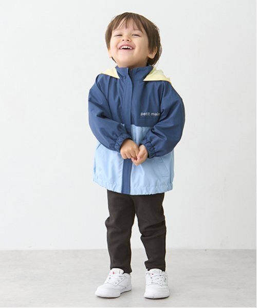 petit main（プティマイン）の「【撥水加工】切替ウィンブレ（ナイロンジャケット・キッズ・ネイビー/イエロー/サックスブルー/カラフル・110cm/80ｃｍ/120cm/100cm/90cm/130cm）」の9枚目の写真
