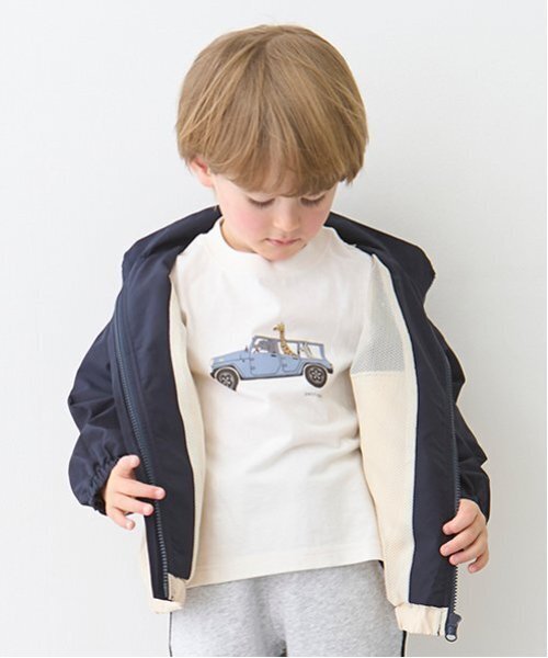 petit main（プティマイン）の「【撥水加工】切替ウィンブレ（ナイロンジャケット・キッズ・ネイビー/イエロー/サックスブルー/カラフル・110cm/80ｃｍ/120cm/100cm/90cm/130cm）」の12枚目の写真