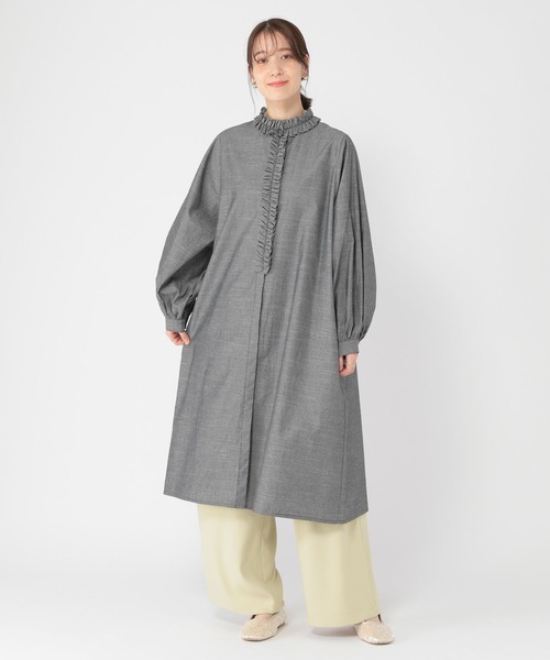 studio CLIP（スタディオクリップ）の「ダンガリーフリルワンピース（ワンピース・レディース・ブラック/ブルー・FREE）」の5枚目の写真