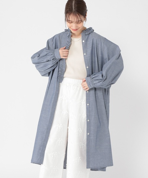 studio CLIP（スタディオクリップ）の「ダンガリーフリルワンピース（ワンピース・レディース・ブラック/ブルー・FREE）」の9枚目の写真