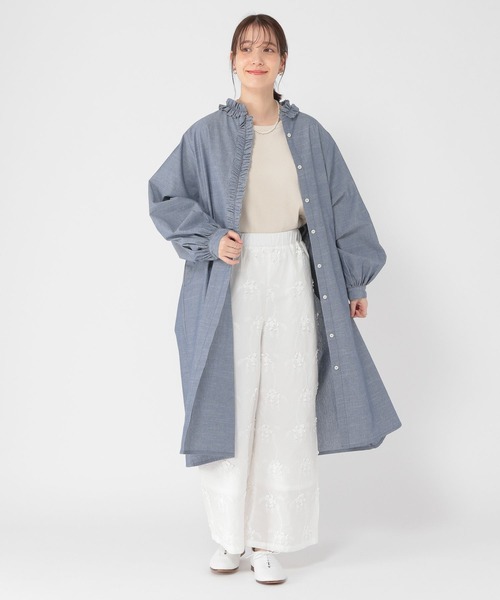 studio CLIP（スタディオクリップ）の「ダンガリーフリルワンピース（ワンピース・レディース・ブラック/ブルー・FREE）」の13枚目の写真