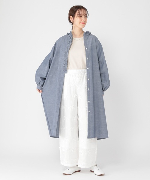 studio CLIP（スタディオクリップ）の「ダンガリーフリルワンピース（ワンピース・レディース・ブラック/ブルー・FREE）」の14枚目の写真