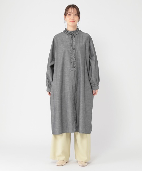 studio CLIP（スタディオクリップ）の「ダンガリーフリルワンピース（ワンピース・レディース・ブラック/ブルー・FREE）」の15枚目の写真