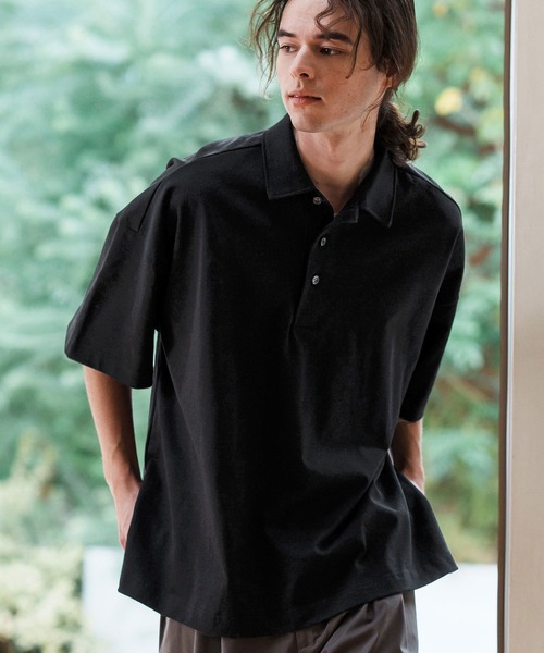 mhs2312-サイドスリットAラインポロシャツ（ポロシャツ）｜CAMBIO