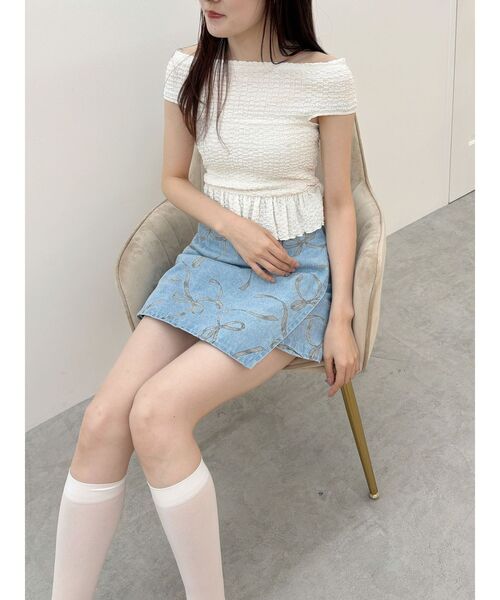 ドルチェ　シャーリングカットソー　ホワイト maison de Dolce.】シャーリングCS/white - メルカリ
