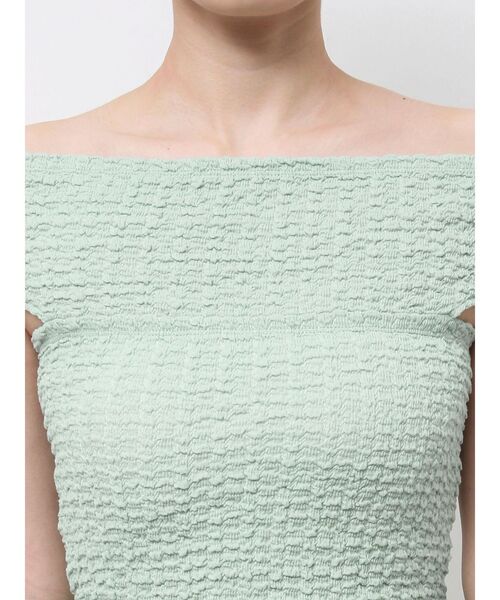 MERCURYDUO（マーキュリーデュオ）の「カットソーシャーリングトップス（Tシャツ/カットソー・レディース・オフホワイト/ミント/ブラック・FREE）」の9枚目の写真