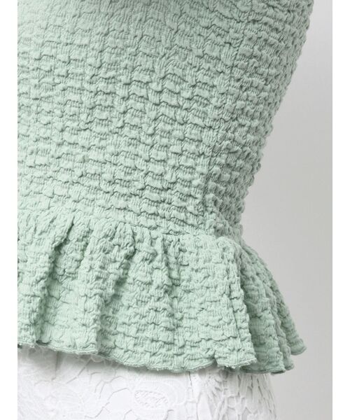 MERCURYDUO（マーキュリーデュオ）の「カットソーシャーリングトップス（Tシャツ/カットソー・レディース・オフホワイト/ミント/ブラック・FREE）」の11枚目の写真