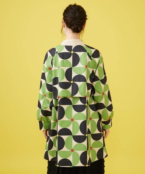 Jocomomola（ホコモモラ）の「Verde manzana プリントノーカラーコート（その他アウター・レディース・グリーン・40）」の9枚目の写真