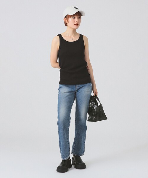 Ray BEAMS（レイビームス）の「ベーシック リブ タンクトップ（タンクトップ・レディース・ホワイト/ダークブラウン/ブラック・ONE SIZE）」の14枚目の写真