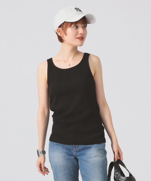 Ray BEAMS（レイビームス）の「ベーシック リブ タンクトップ（タンクトップ・レディース・ホワイト/ダークブラウン/ブラック・ONE SIZE）」の7枚目の写真