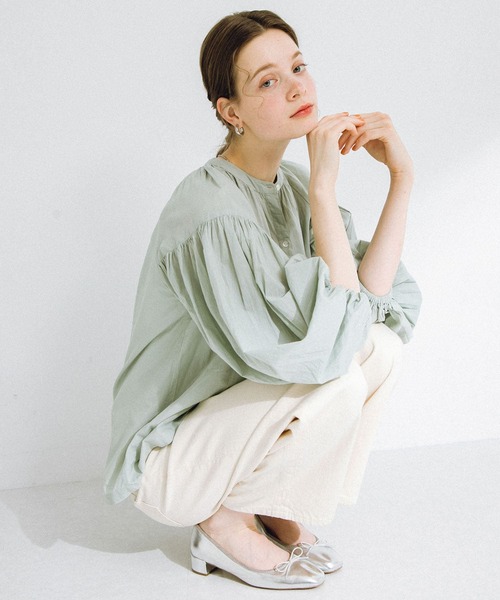 URBAN RESEARCH Sonny Label(アーバンリサーチサニーレーベル)の「エアリーコットンボイルギャザーブラウス(シャツ/ブラウス・レディース・ピンク/ミント/ブラック/オフホワイト・FREE)」の3枚目の写真