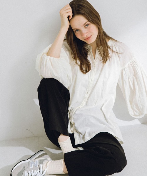 URBAN RESEARCH Sonny Label(アーバンリサーチサニーレーベル)の「エアリーコットンボイルギャザーブラウス(シャツ/ブラウス・レディース・ピンク/ミント/ブラック/オフホワイト・FREE)」の5枚目の写真