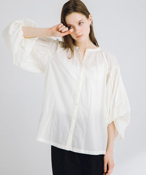 URBAN RESEARCH Sonny Label(アーバンリサーチサニーレーベル)の「エアリーコットンボイルギャザーブラウス(シャツ/ブラウス・レディース・ピンク/ミント/ブラック/オフホワイト・FREE)」の7枚目の写真