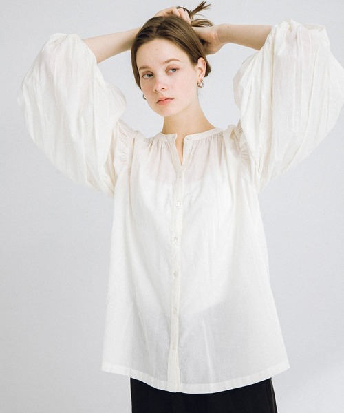 URBAN RESEARCH Sonny Label(アーバンリサーチサニーレーベル)の「エアリーコットンボイルギャザーブラウス(シャツ/ブラウス・レディース・ピンク/ミント/ブラック/オフホワイト・FREE)」の8枚目の写真