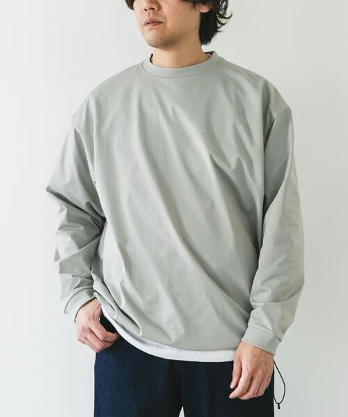 URBAN RESEARCH DOORS（アーバンリサーチドアーズ）の「URD Drawstring Long-Sleeve T-shirts（Tシャツ/カットソー・メンズ・ホワイト/グレー/ブラック・LARGE/MEDIUM）」の3枚目の写真