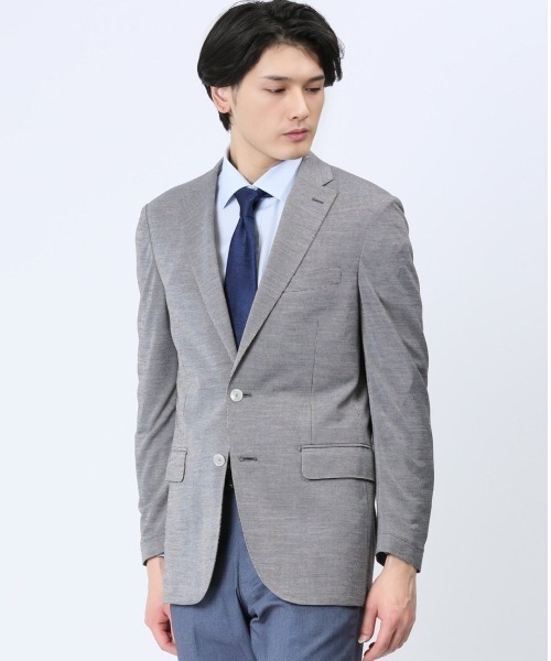 m.f.editorial(エムエフエディトリアル)の「【ストレッチ ウォッシャブル】m.f.エディトリアル メンズ Super100'S ウール 2ボタン ジャケット グレー(テーラードジャケット・メンズ・グレー/ベージュ・MEDIUM/LARGE/X-LARGE)」の1枚目の写真