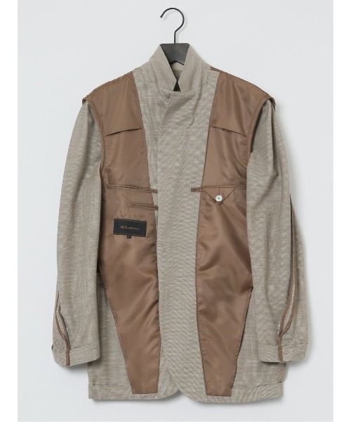 m.f.editorial(エムエフエディトリアル)の「【ストレッチ ウォッシャブル】m.f.エディトリアル メンズ Super100'S ウール 2ボタン ジャケット グレー(テーラードジャケット・メンズ・グレー/ベージュ・MEDIUM/LARGE/X-LARGE)」の5枚目の写真