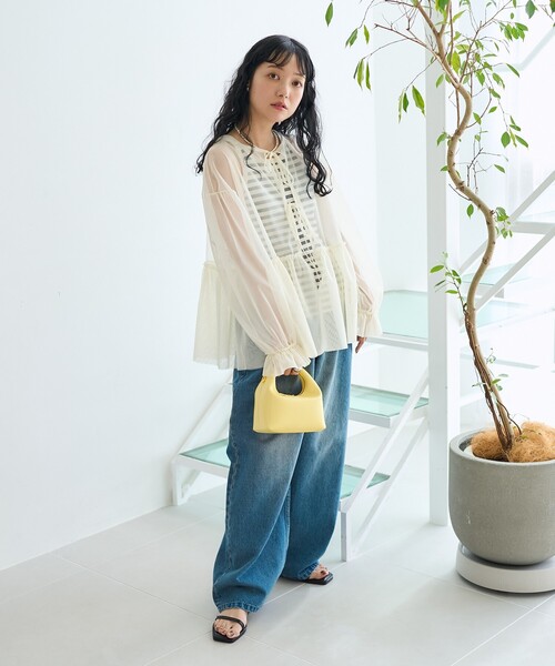 FREAK'S STORE(フリークスストア)の「【セットアイテム】マルチウエイ チュールレイヤード プリントロンT(Tシャツ/カットソー・レディース・チャコールグレー/オフホワイト/グレー・フリ-)」の15枚目の写真