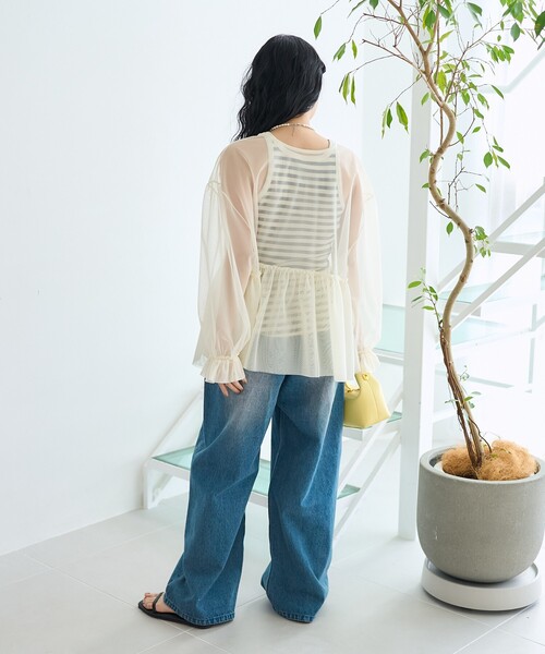 FREAK'S STORE(フリークスストア)の「【セットアイテム】マルチウエイ チュールレイヤード プリントロンT(Tシャツ/カットソー・レディース・チャコールグレー/オフホワイト/グレー・フリ-)」の18枚目の写真