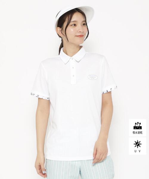 adabat（アダバット）の「UVカット/吸水速乾 クールコアロゴチェックポロシャツ（ポロシャツ・レディース・ホワイト/ベビーピンク/イエロー系その他・36/42/40/38）」の2枚目の写真