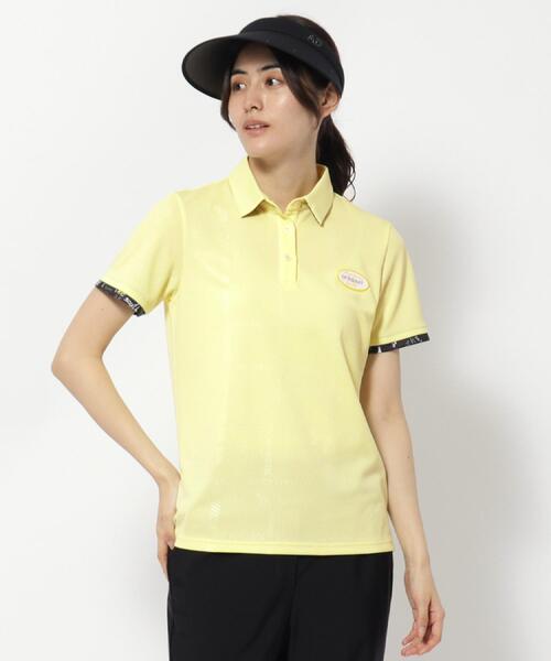 adabat（アダバット）の「UVカット/吸水速乾 クールコアロゴチェックポロシャツ（ポロシャツ・レディース・ホワイト/ベビーピンク/イエロー系その他・36/42/40/38）」の20枚目の写真