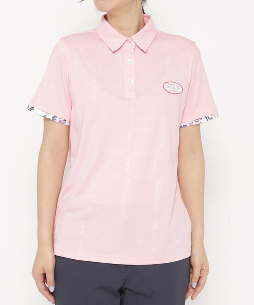 adabat（アダバット）の「UVカット/吸水速乾 クールコアロゴチェックポロシャツ（ポロシャツ・レディース・ホワイト/ベビーピンク/イエロー系その他・36/42/40/38）」の11枚目の写真