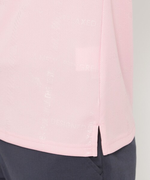 adabat（アダバット）の「UVカット/吸水速乾 クールコアロゴチェックポロシャツ（ポロシャツ・レディース・ホワイト/ベビーピンク/イエロー系その他・36/42/40/38）」の5枚目の写真