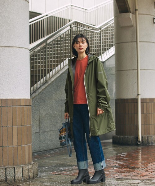 AIGLE(エーグル)の「MTD 防水 透湿 撥水ジップ ポケッタブル ロングフーデッドコート(マウンテンパーカー・レディース・ブラック/パープル/モスグリーン/ピンク/ダークブルー/レッド/セージグリーン/ブルー・L/S/M)」の12枚目の写真