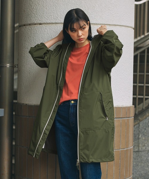 AIGLE（エーグル）の「MTD 防水 透湿 撥水ジップ ポケッタブルフーデッドコート（マウンテンパーカー・レディース・ブラック/パープル/モスグリーン/ピンク/ダークブルー/レッド/セージグリーン/ブルー・L/S/M）」の13枚目の写真