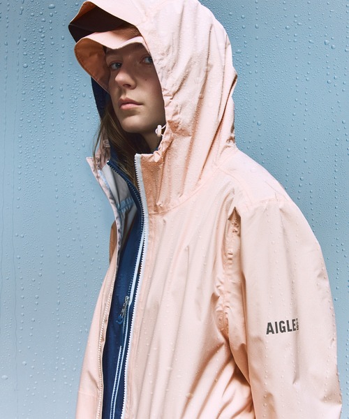 AIGLE（エーグル）の「MTD 防水 透湿 撥水ジップ ポケッタブルフーデッドコート（マウンテンパーカー・レディース・ブラック/パープル/モスグリーン/ピンク/ダークブルー/レッド/セージグリーン/ブルー・L/S/M）」の15枚目の写真