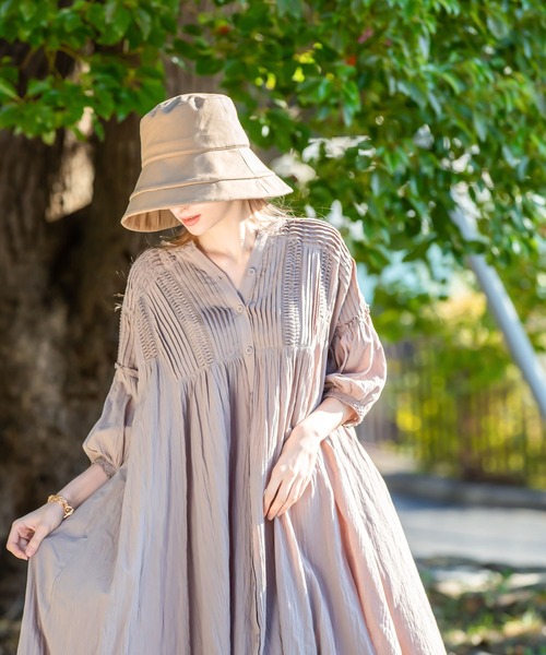 QUEENHEAD（クイーンヘッド）の「つば広遮光ブリムハット（ハット・レディース・ネイビー/イエロー/ホワイト/ブラウン/サーモンピンク/ブラック/オリーブ/ライトブルー/エメラルドブルー/チャコールグレー/アッシュブラウン・FREE/X-LARGE/XX-LARGE）」の15枚目の写真