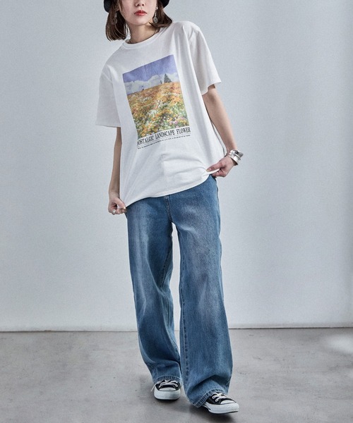 Fashion Letter（ファッションレター）の「フォトプリントTee（Tシャツ/カットソー・レディース・ブラック/オフホワイト・M）」の7枚目の写真