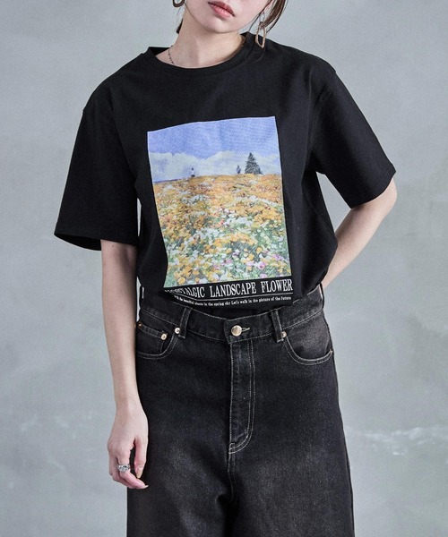 Fashion Letter（ファッションレター）の「フォトプリントTee（Tシャツ/カットソー・レディース・ブラック/オフホワイト・M）」の15枚目の写真