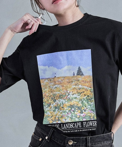 Fashion Letter（ファッションレター）の「フォトプリントTee（Tシャツ/カットソー・レディース・ブラック/オフホワイト・M）」の16枚目の写真