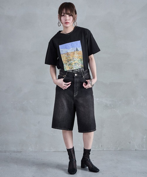 Fashion Letter（ファッションレター）の「フォトプリントTee（Tシャツ/カットソー・レディース・ブラック/オフホワイト・M）」の17枚目の写真