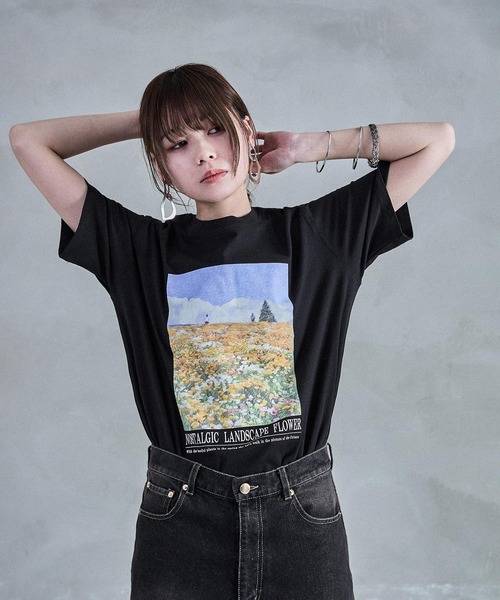 Fashion Letter（ファッションレター）の「フォトプリントTee（Tシャツ/カットソー・レディース・ブラック/オフホワイト・M）」の18枚目の写真