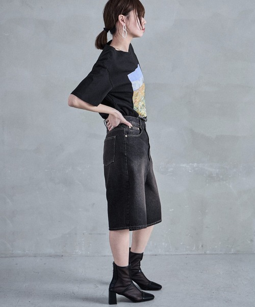 Fashion Letter（ファッションレター）の「フォトプリントTee（Tシャツ/カットソー・レディース・ブラック/オフホワイト・M）」の19枚目の写真