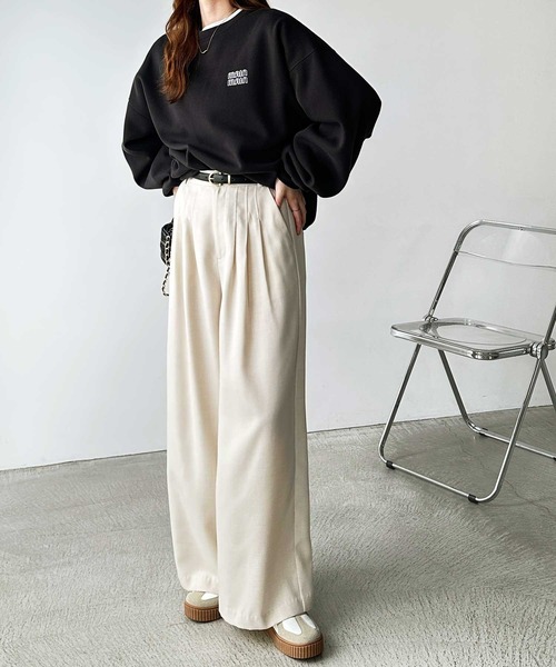 GeeRA（ジーラ）の「【S～XXL展開】ハイウエスト3タックボリュームワイドスラックスパンツ（スラックス・レディース・チャコール/ブラック/ライトベージュ・XX-LARGE/LARGE/X-LARGE/MEDIUM/SMALL）」の18枚目の写真