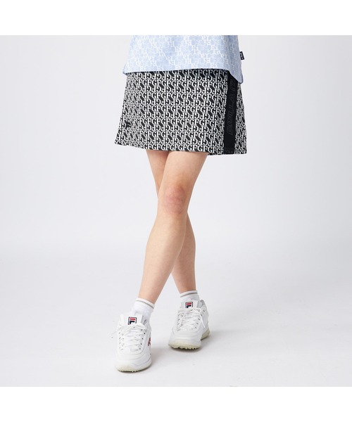 FILA GOLF(フィラゴルフ )の「FILA GOLF/フィラ ゴルフ ゴルフウェア 部分メッシュ エコ スカート インナーパンツ付き セットアイテム(スカート・レディース・ブラック系その他/ブラック/ホワイト・M/L/LL)」の3枚目の写真